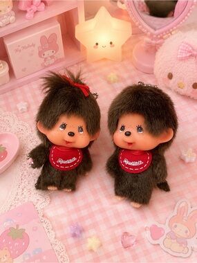 Monchhichi Boy & Girl Plush Keychain Pair by Sekiguchi